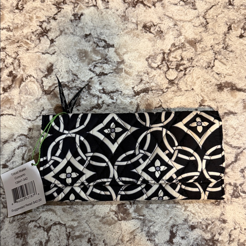 Vera Bradley Black and White Floral-Print Quilted Wallet